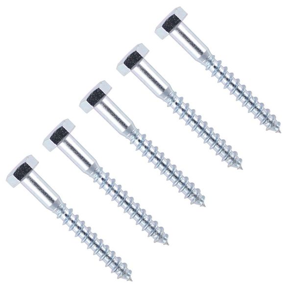 TERF® M8 X 80mm Coach Screws Hex Head M8 (8mm) X 80mm Wood Masonry Brick Concrete Wall Fixing Lag Screw Bolts for Aerial Satellite Dish TV Bracket Fence Shelves Mounting Decking - Pack of 10