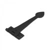 Black Wrought Iron Door Strap Hinge 12" L Heart Tip Design Rust Resistant Hinges