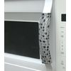 2 Microwave Oven Door Padded Handle Cover Drop Black Silver (Two)