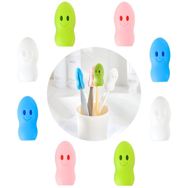 Travel Toothbrush Head Cover Case for Kids, Children Silicone Protector Cap, Dustproof Toothbrush Protect Case (Set of 8)