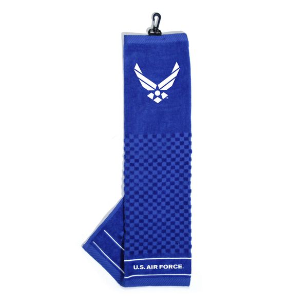 Team Golf Military Air Force Embroidered Golf Towel Embroidered Golf Towel, Checkered Scrubber Design, Embroidered Logo