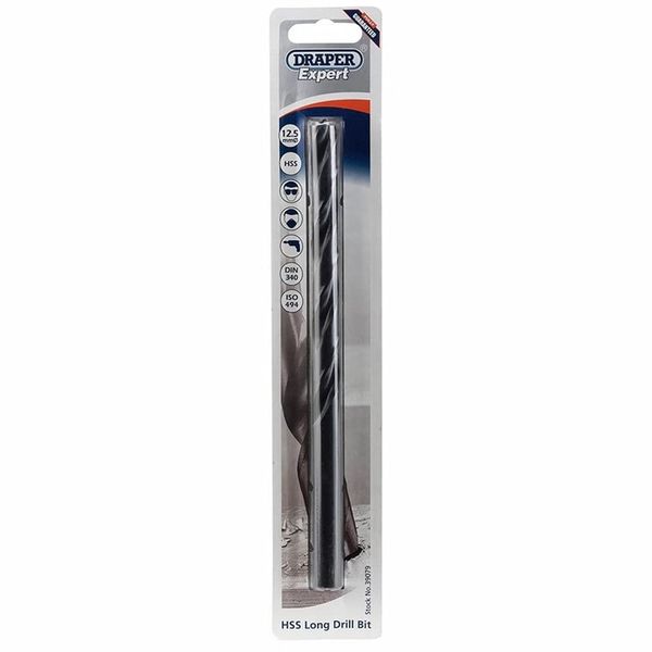 Draper 39079 Expert HSS Extra Long Drill Bit, 12.5mm Ø x 200mm
