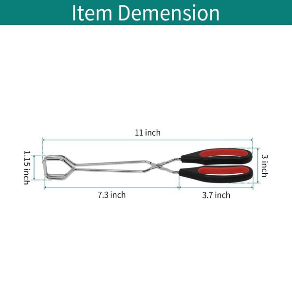 Stainless Steel Cooking Scissor TongsTongs with Soft Handles Multifunctional Food Tongs for Home Cooking Outdoor Barbecue Buffet Party Kitchen Food 11 Inch Lengthened Tongs Barbecue Accessories