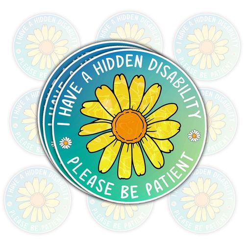 3 Pcs I Have A Hidden Disability Please Be Patient Sticker – Laptop, Water Bottle, Tumbler – Gift for Disability Awareness Advocates, Compassionate Souls, and Mental Health Supporters – 3 Inch