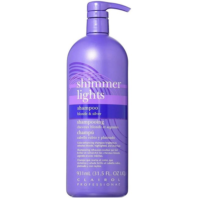 CLAIROL (Blue) Shimmer Lights Shampoo 31.5 oz. (Blonde & Silver)