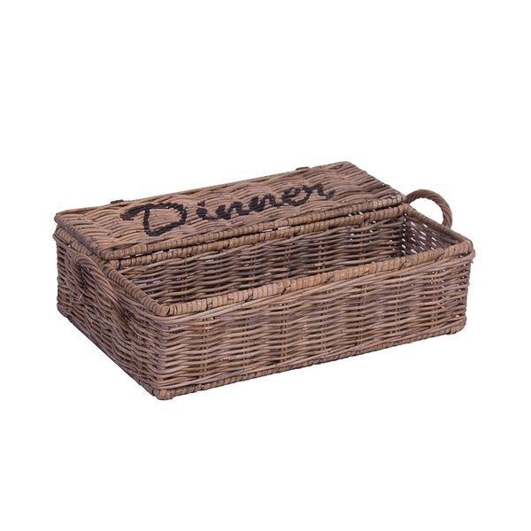 Vintage Line Besteckkorb Dinner Rattankorb Besteckkasten Rattan Naturrattan Küchenhelfer