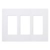 Lutron Claro 3 Gang Decorator/Rocker Wallplate, Gloss, White (1-Pack) | CW-3-WH