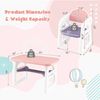 3PCS Kids Table and Chairs Set Activity Table Set Gift Kids w/Building Blocks