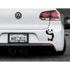 JasonCarlMorgan Waving Panda Bumper Car Sticker, Black
