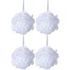 4 Exfoliating Bath Puff Super Soft Wash Ruffles for Bathtub and Shower, Skin Scrubbing and Body Exfoliating Ball Loofah Sponges Easiest and Most Effective Way to Exfoliate (Four Bath Ruffles)