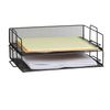 Storageaid OM214NFBA 2 Tier Stackable Letter Tray Desk Organizer, Black