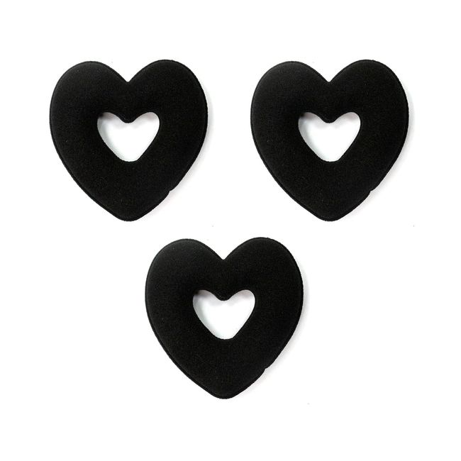 Pack Of 3 Heart-Shaped Hair Bun Makers, Magic Sponge Donut, Heart Donut Shaped Bun Bread Maker, Hair Bun Maker Shaper, Hair Accessories Styling Tools With Rubber Band (Velvet London)