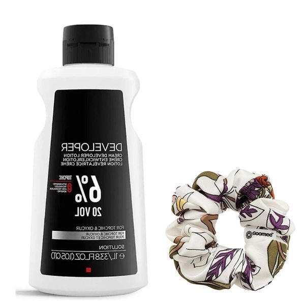 Topchic Developer 6% / 20 Volume Topchic Hair Color Developer 33.8 Ounce and Goomee Scrunchie (Bundle)