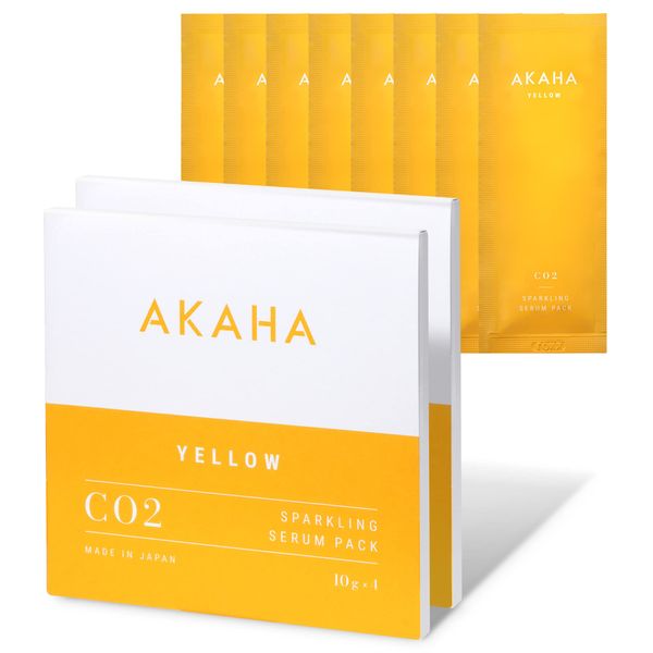 AKAHA Sparkling Serum Pack, 0.4 oz (10 g) x 4 Packs x 2 Boxes, Dullness, Pores, Aging Care, 40 Types of Beauty Ingredients, Non-Mixing, Carbonated Gel Pack