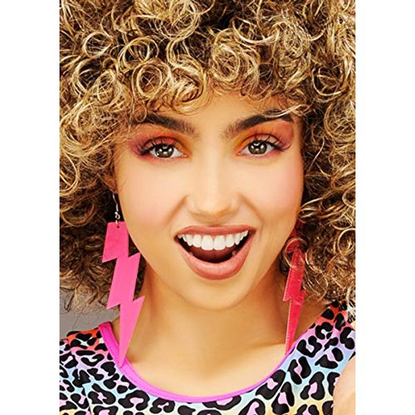 Magic Box Womens 80s Pink Flash Earrings