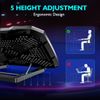 5-Fan Laptop Cooling Pad 12-15.6” Laptops w/Adjustable Angles Black