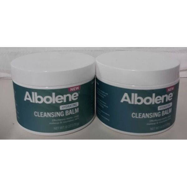 2 ALBOLENE HYDRATING CLEANSING BALM MELTS AWAY MAKEUP & NOURISHES SKIN 6 oz