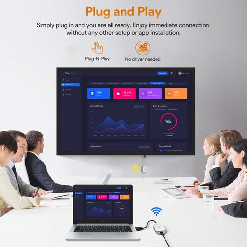 Wireless HDMI Transmitter and Receiver, HDMI Extender 165FT Long Range,Plug and Play, Support 2.4/5GHz for Streaming Video/Audio to TV/Monitor/Projector from PC/Camera/Laptop(White)