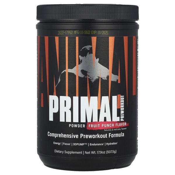 Primal Preworkout Powder, Fruit Punch, 17.9 oz (507.5 g)