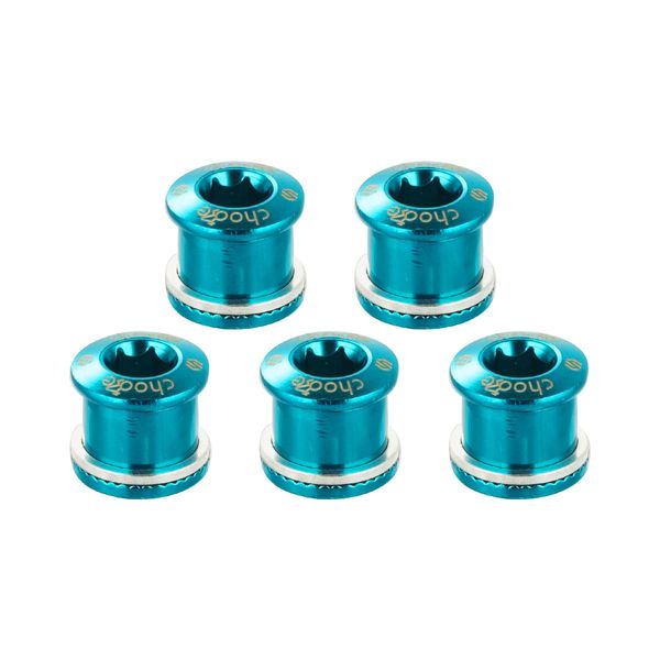 Chooee Double Chainring Bolts,M8 Steel Chain Ring Bolts Set Blue