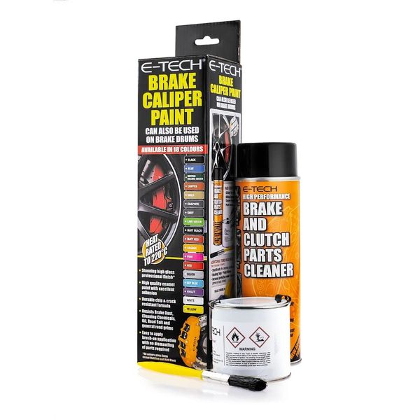 E-Tech Brake Caliper Paint Lime Green Complete Kit Inc Paint/Cleaner & Brush Enough For Calipers