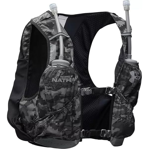 Under Armour Nathan Runner Vest / jogging LARGE 8L HydraPak Hydration Black Gray