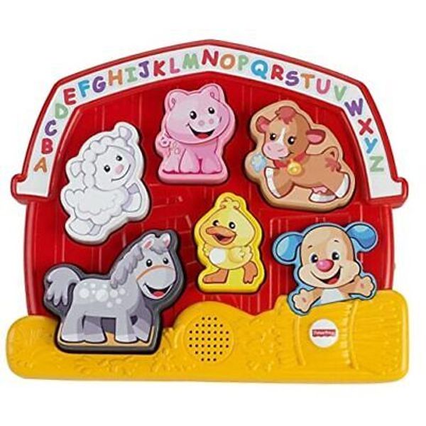 Toddler Shape Sorting Toy Laugh & Learn Farm Animal Puzzle with Music &