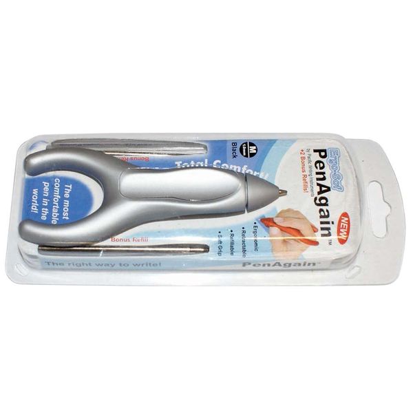 Ergo-Sof PenAgain Pen with 2 bonus Refills -Silver
