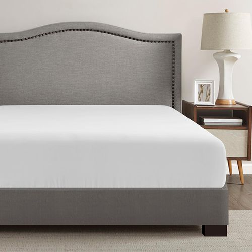 Comfort Spaces Coolmax Moisture Wicking Fitted Sheet ONLY Super Soft, Fade Resistant, All Elastic Deep Pocket Fits Up to 16" Mattress - Warm Weather Cooling Sheets for Night Sweats, Full, White