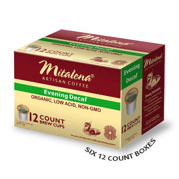 Mitalena Evening Decaf Low Acid Coffee Pods 72ct