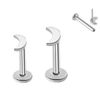 18g 5/16" Steel Threadless Push Moon Lip Labret Tragus Helix Ear Stud Flat Back