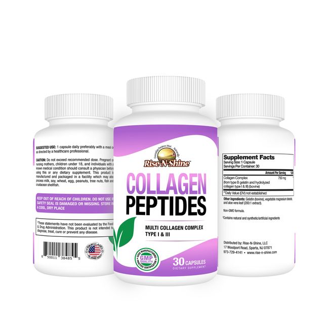 Collagen Peptides Complex Type I, III for Healthy Hair, Skin, Nails, and Joints