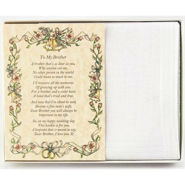 From the Bride to her Brother Wedding Handkerchief
