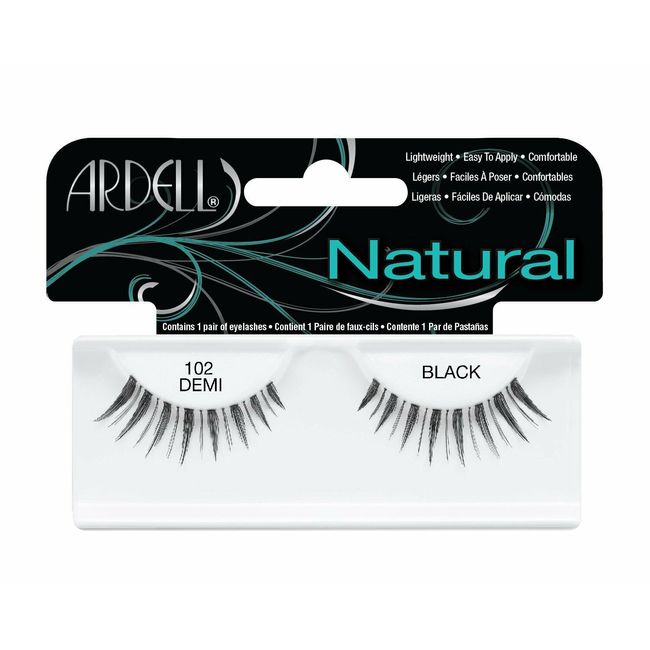 (LOT OF 10) Ardell Natural 102 DEMI False Lshes Authentic Ardell Eyelashes Black