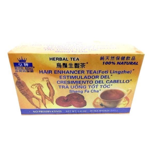 2 Boxes Royal King 100% Natural Hair Enhancer Tea (Foti Lingzhe) 40 Tea Bags