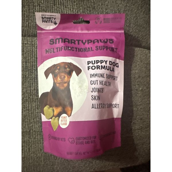 SmartyPaws Puppy Dog Supplements Peanut Butter Flavor 60 Chews