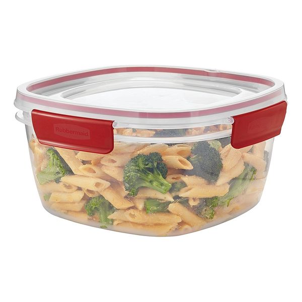 Rubbermaid Easy Find Lids 14-Cup Food Storage Container, Clear with Red Tabs