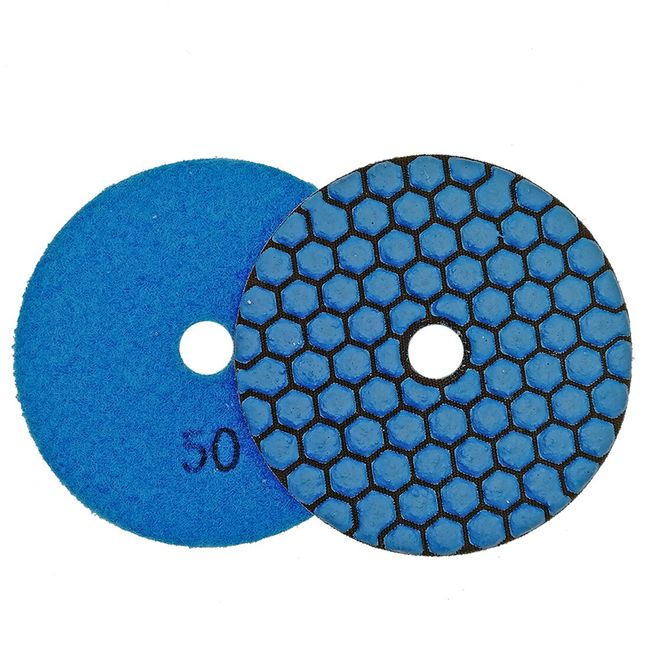 5 in. Dry Diamond Polishing Pad Set for Stone and Concrete, #50, #100,  #200, #400, #800, #1500, #3000 Grit