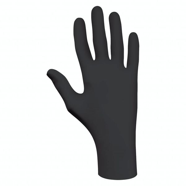 SHOWA N-Dex 7700PFT Accelerator-free Disposable Nitrile Glove, Powder Free, Small, Black (Pack of 50)