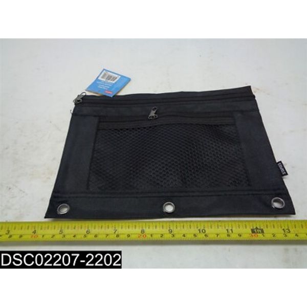 QTY=7: 24220 Staples 3 Ring Black 2 Zipper Part Binder Pencil/Pen Pouch