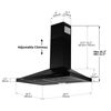 30 Inch Kitchen Range Hood Wall Mount 350 CFM Vent Mechanical Control Black New