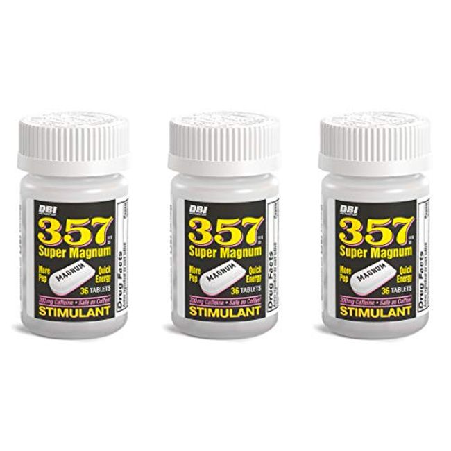 357 HR Magnum Super Magnum Stimulant with 200 Milligrams of Caffeine, Pack of 3