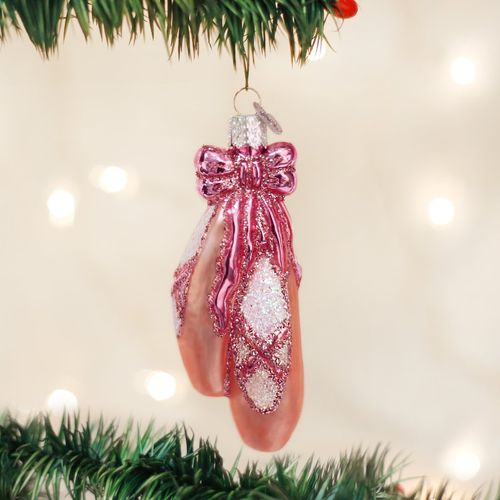 Old World Christmas 2020 Christmas Ornament Ballet Toe Dancing Shoes Glass Blown Ornament for Christmas Tree