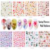 Yeahbo Nail Art Stickers Flowers Self Adhesive, Flowers Nail Stickers for Gel Nails, 8 Sheets Nail Decals Self Adhesive Flower Rose Leaves Butterfly Nail Design, Nail Decoration for Women Girls Kids