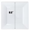 9.5 Disposable Fancy Square White Plastic Lunch/Dinner Plates Splendid 40pcs