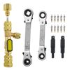Valve Core Remover Installer Tool & HVAC Service Wrench +Hex Bit Adapter Kit