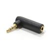 kenable 3.5mm Stereo Jack Socket to Male Right Angle Adapter Plug Gold