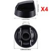 Jetec 4 Pack Universal Control Knobs Replacement with 12 Adapters for Oven/Stove/Range, Please Check Carefully Whether The Dimensions in Figure Match (Black)