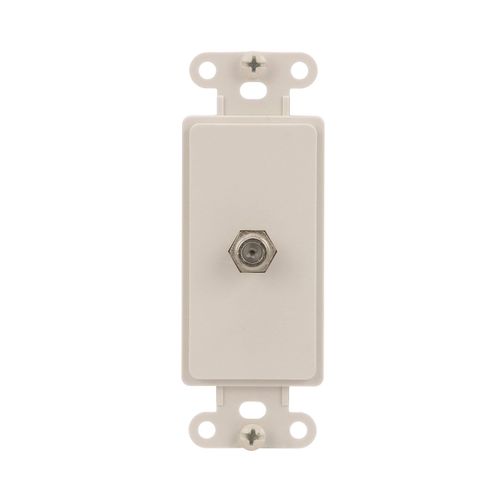 EATON Wiring 2162LA Single Type F Coaxial Adapter with Decorator Insert, Category 3 RJ11, RJ14, Light Almond