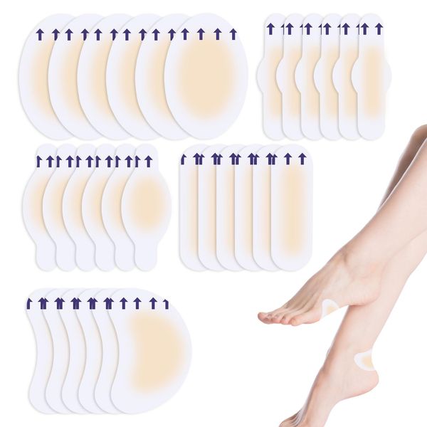 Blister Plasters for Feet,30 Pcs Blister Plasters, Invisible Hydrocolloid Gel Hydrocolloid Plasters,Blister Cushion Pad Blister Bandages Waterproof Blister Prevention for Feet, Toes, Fingers